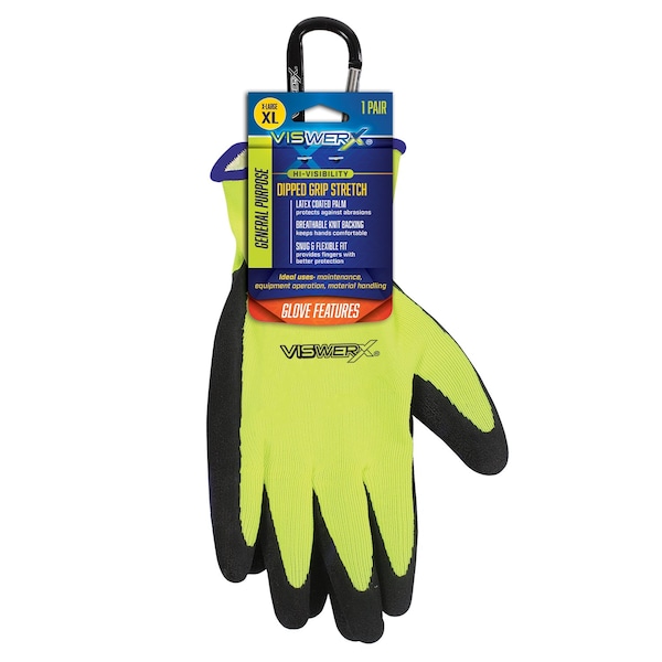 Viswerx Hi-Vis Knit Glove - Dipped Palm XL 127-11013 - main